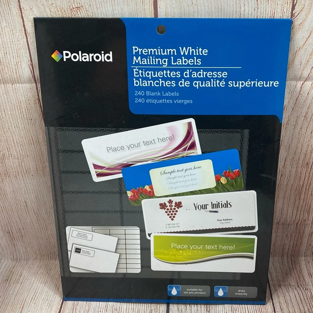 Premium Mailing Labels Blank 240 White Polaroid